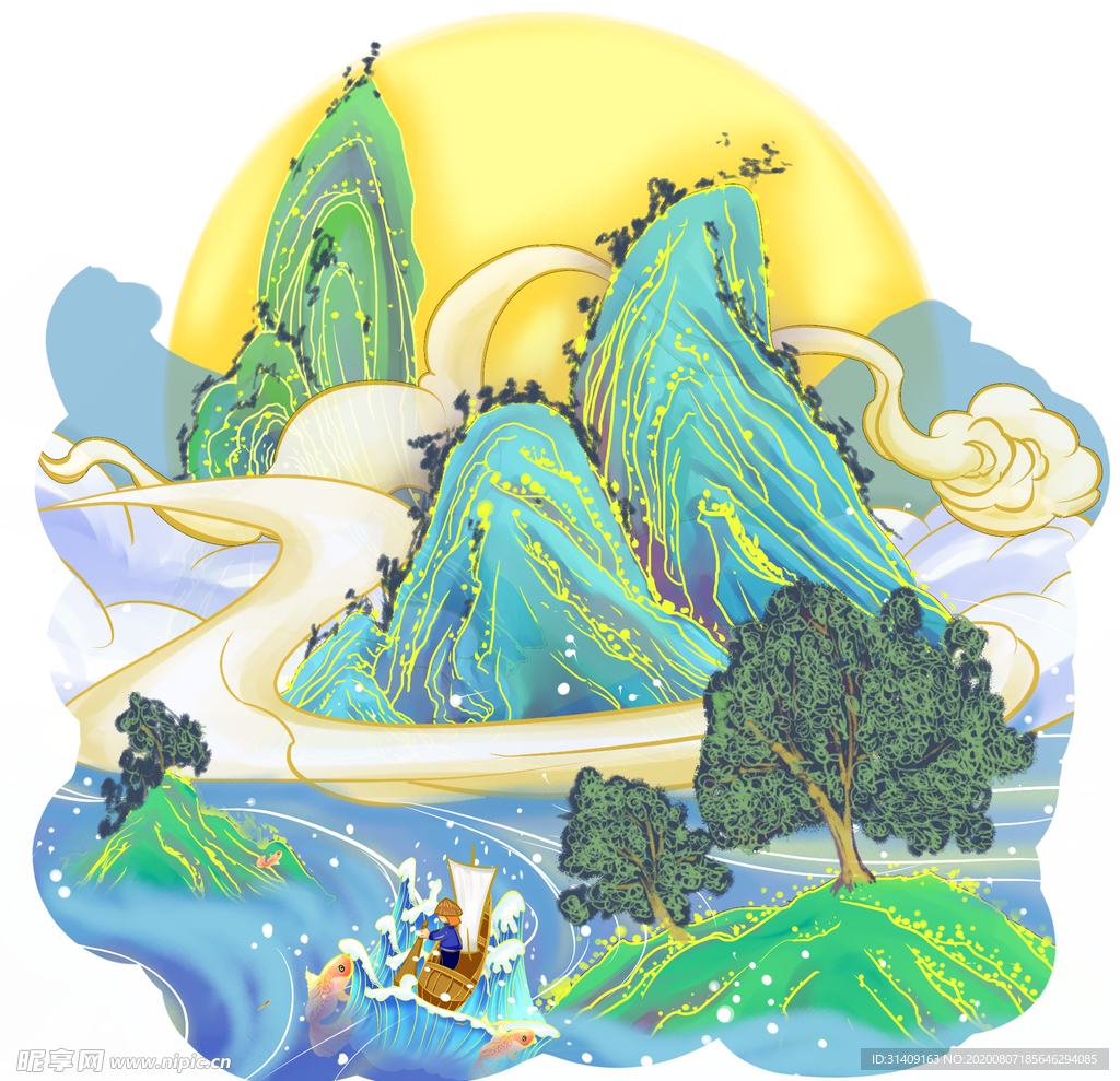 国潮山水