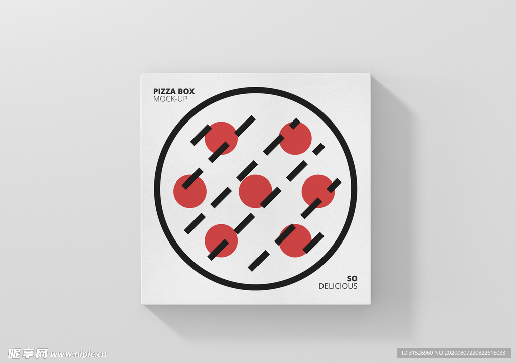 披萨包装盒样机效果图贴图