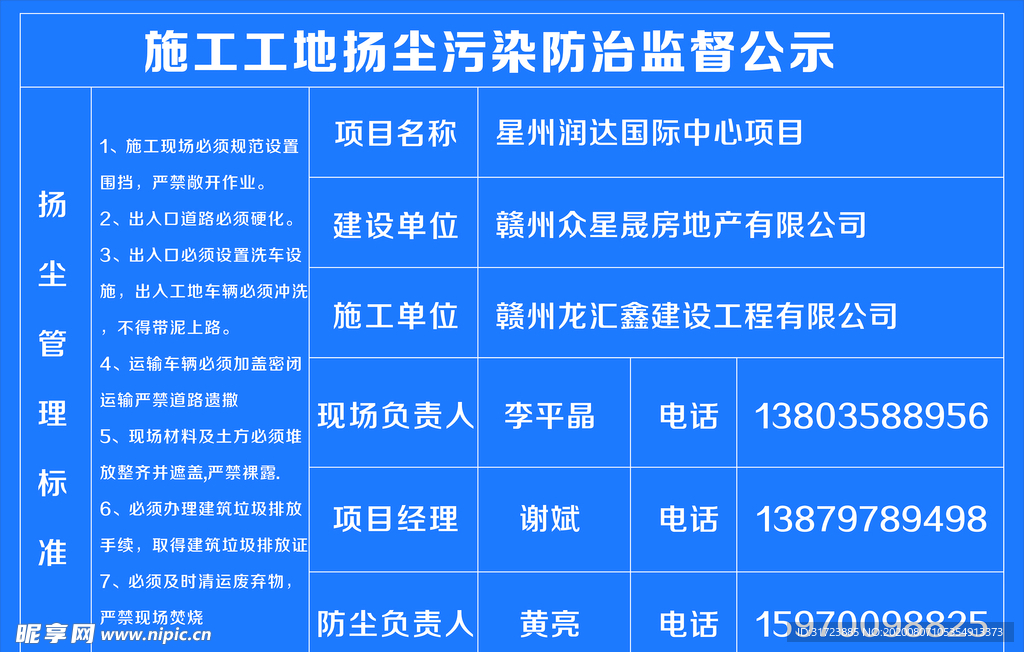 工地扬尘指示牌