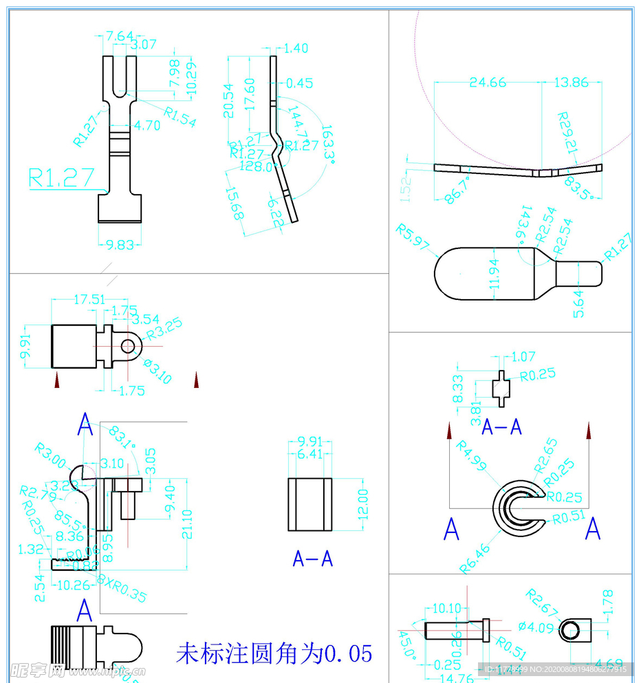 毛料分条机零件图纸鉴赏