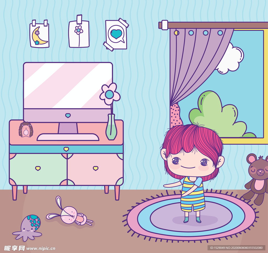 卡通手绘女孩