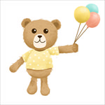 拿着气球的泰迪熊