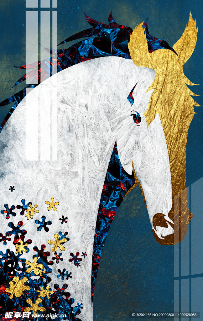 国风复古墙贴墙画壁画背景素材