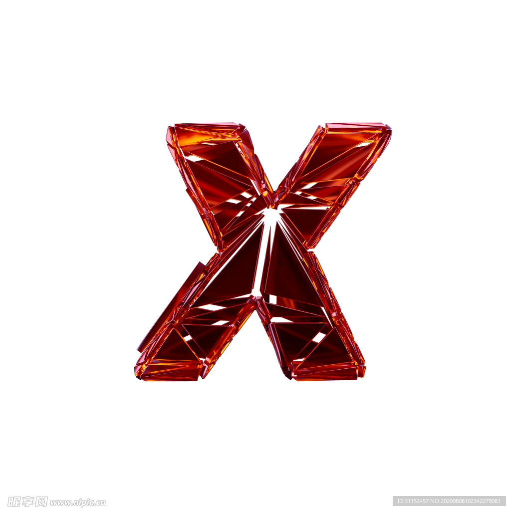 破碎3D字X
