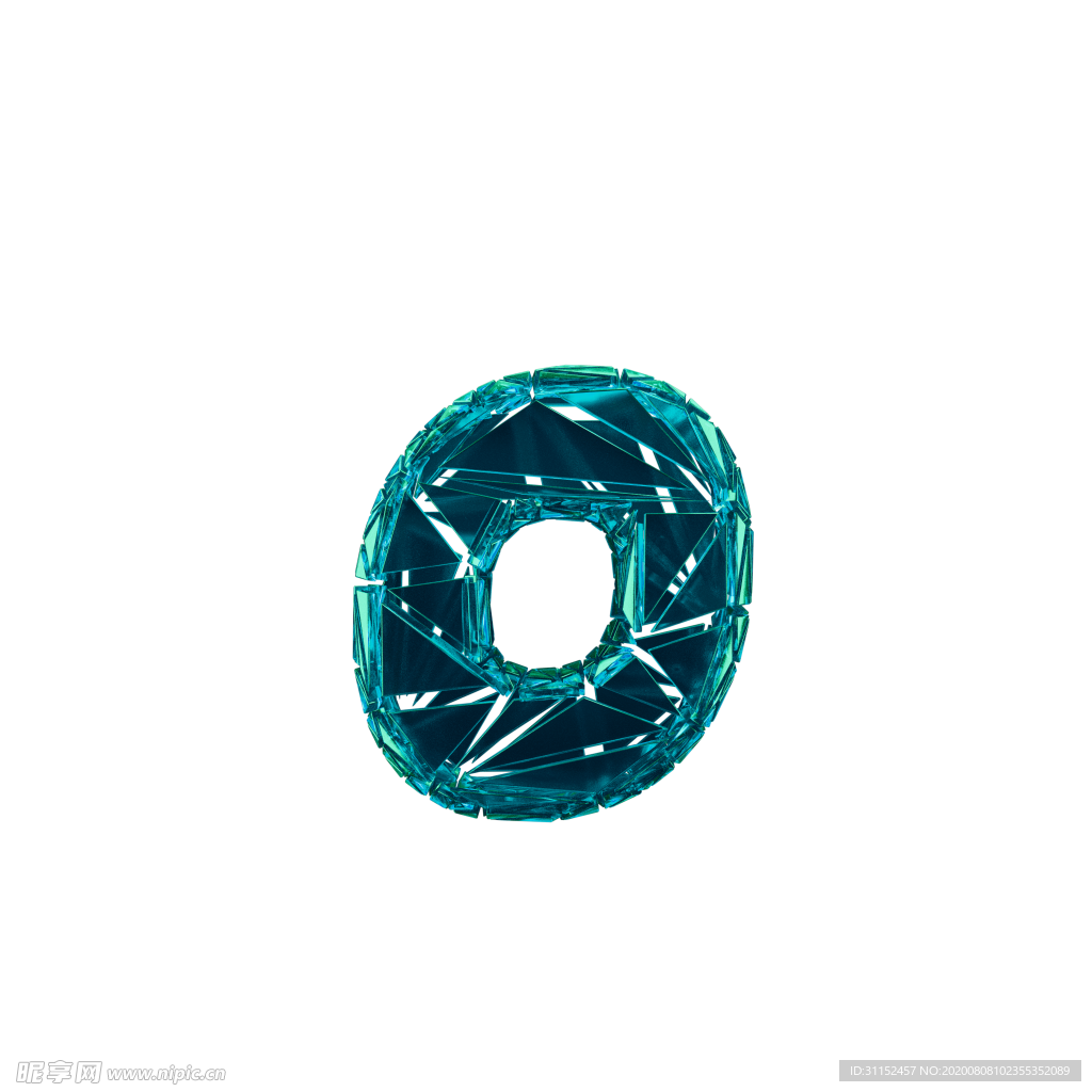 3D破碎数字0
