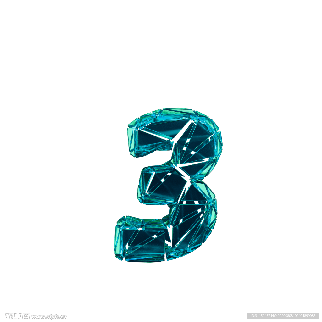 3D破碎数字3