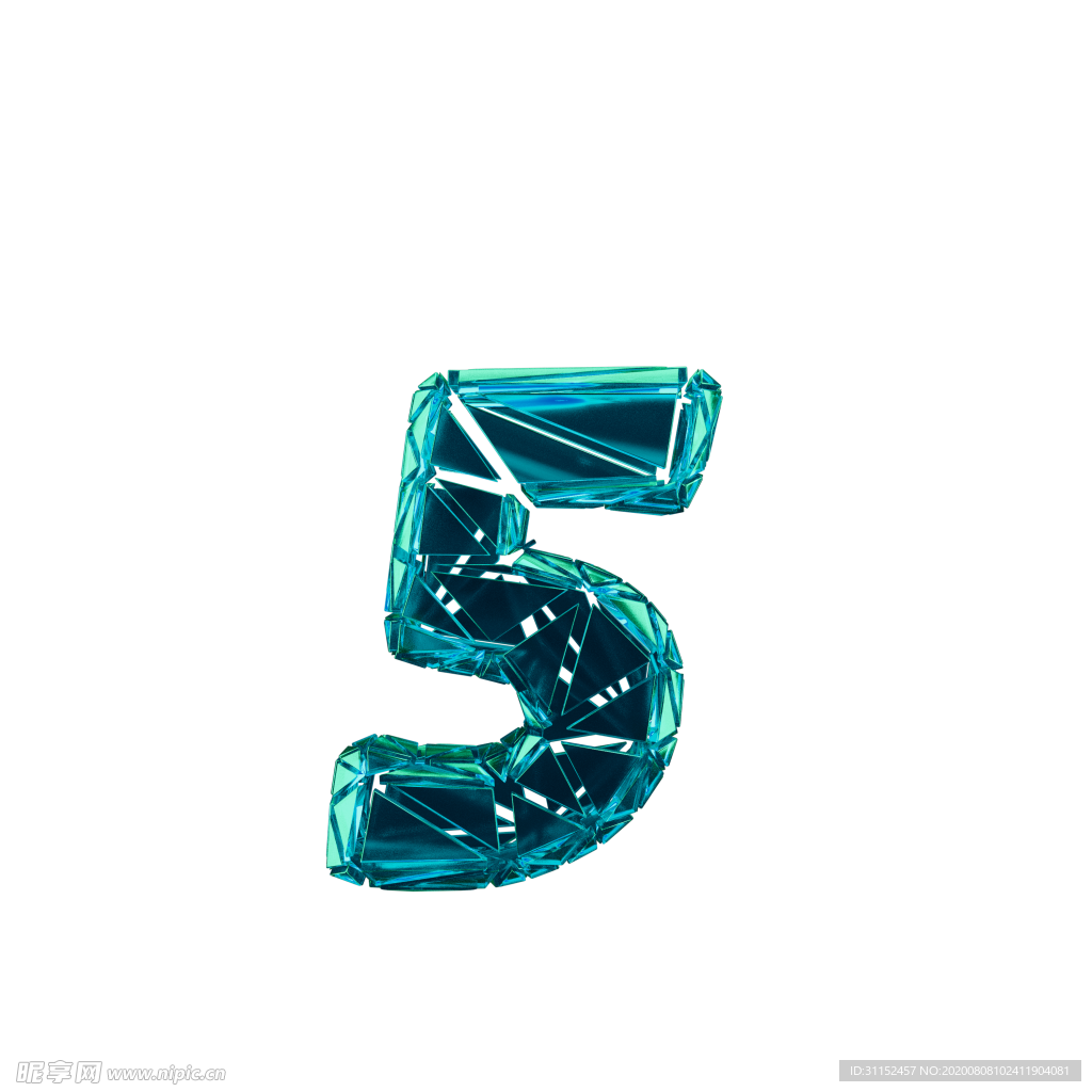 3D破碎数字5