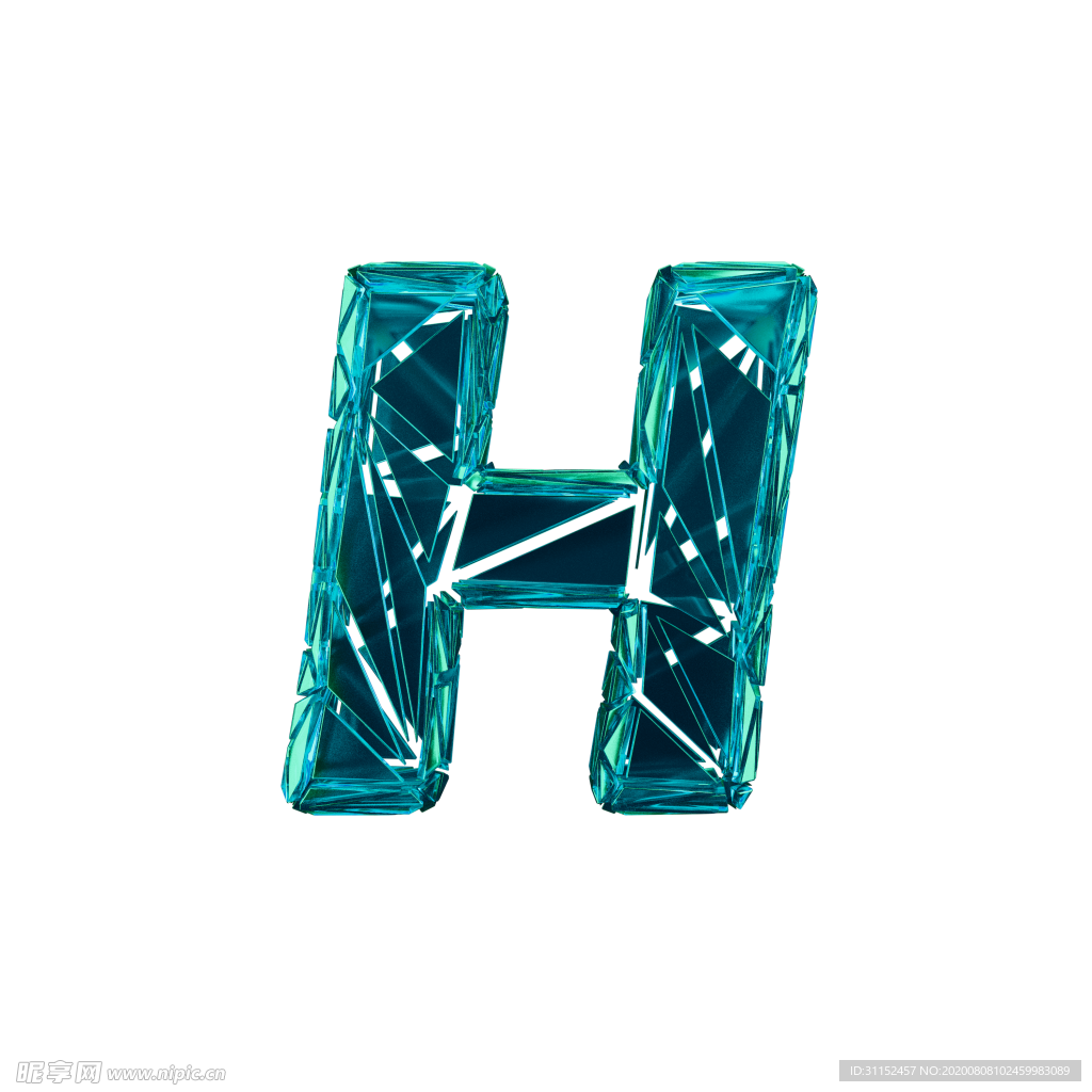 3D破碎数字H
