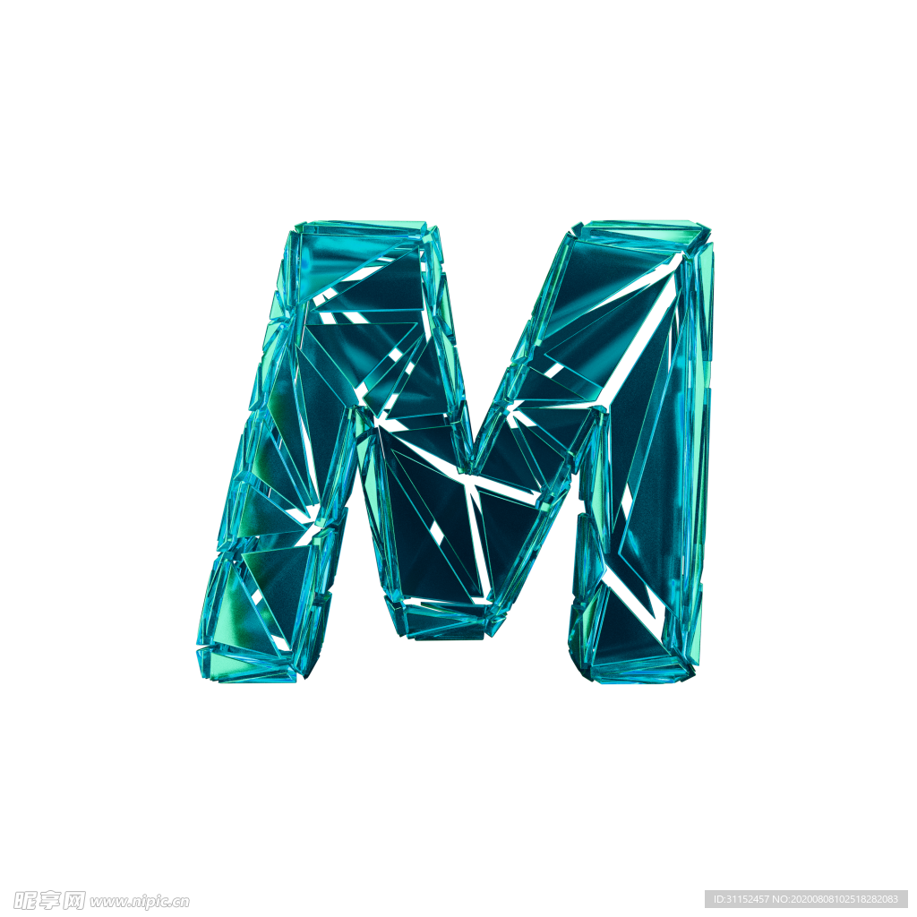 3D破碎数字M