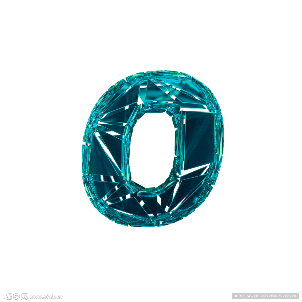 3D破碎数字O