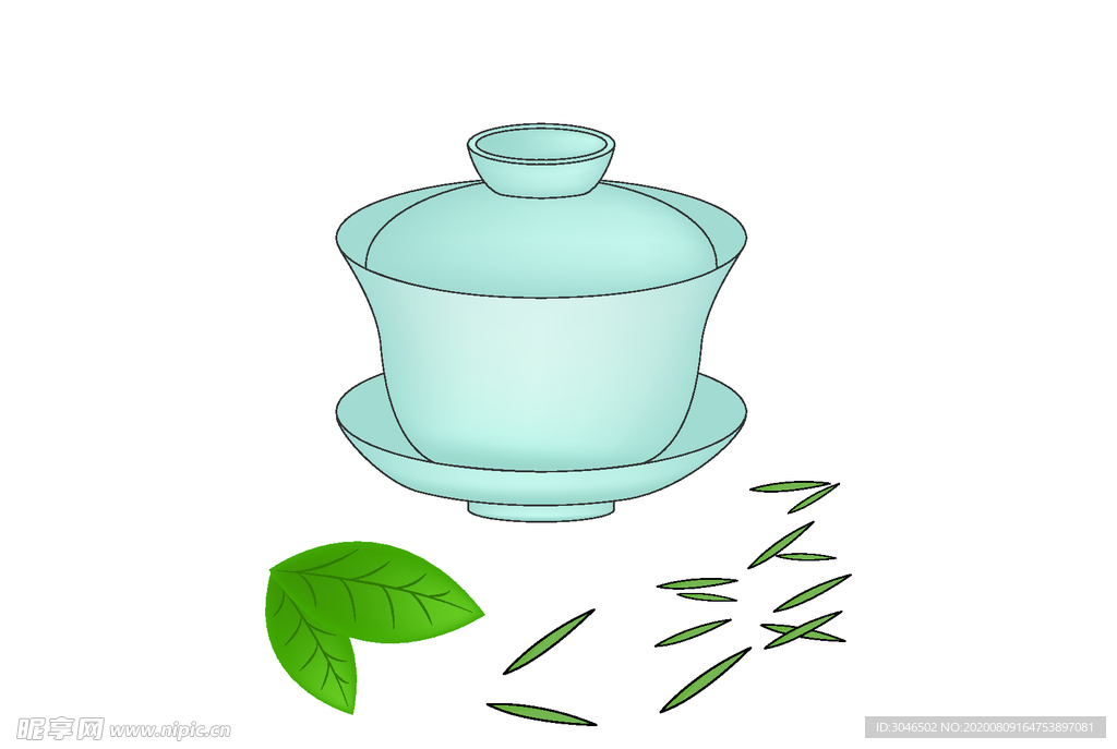 蓝色茶杯