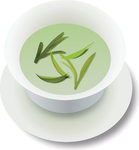 白色瓷杯的茶俯视图绿茶.eps