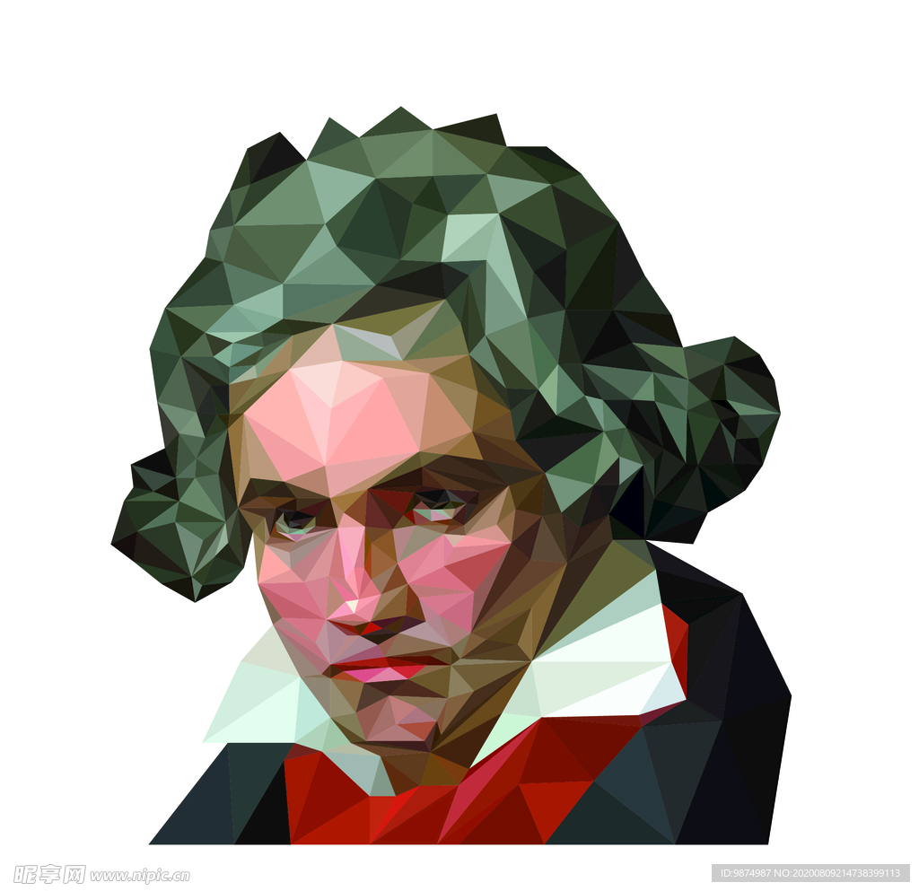 贝多芬几何色块头像