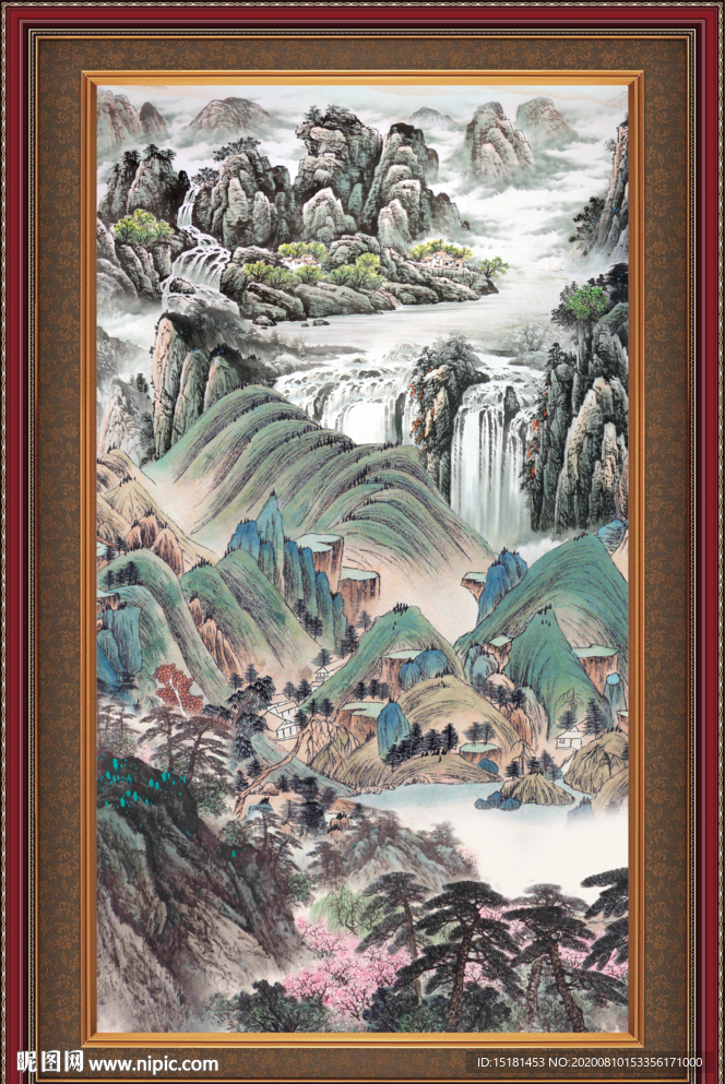 国画瀑布