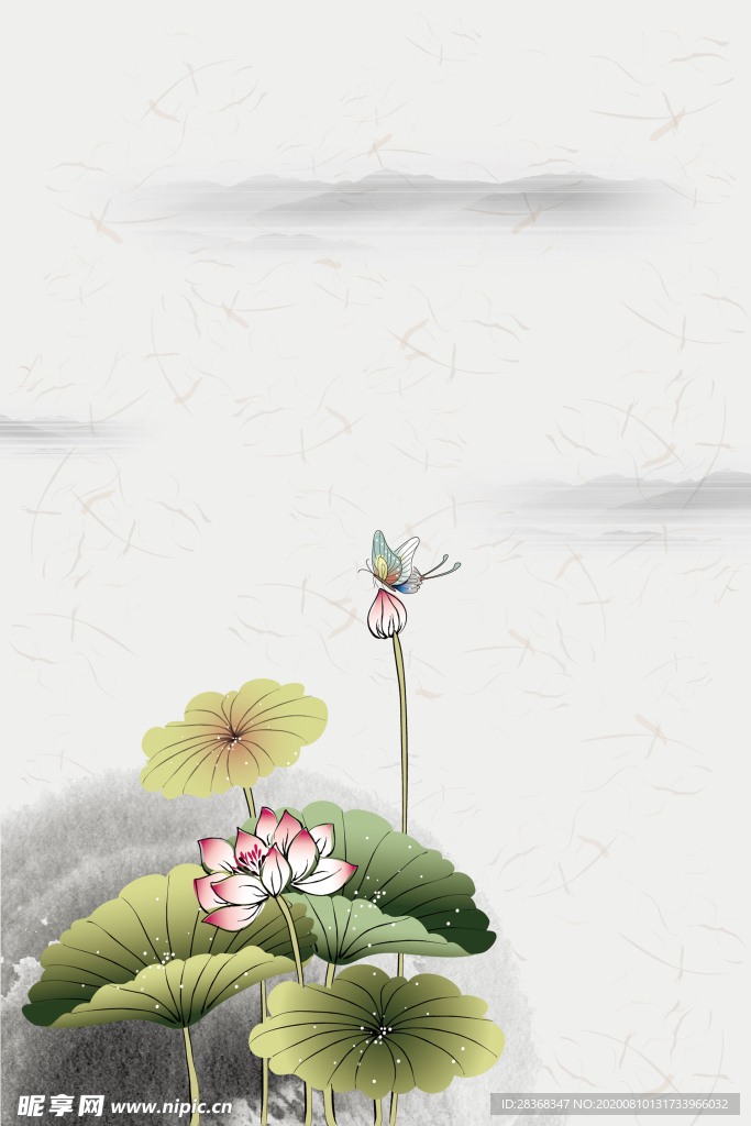 夏日荷花背景
