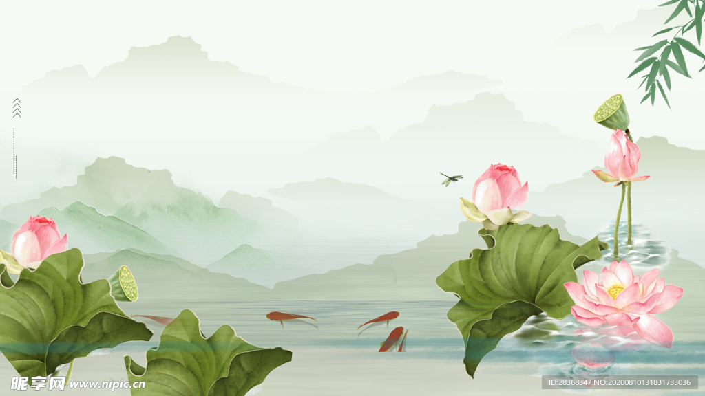 夏日荷花背景
