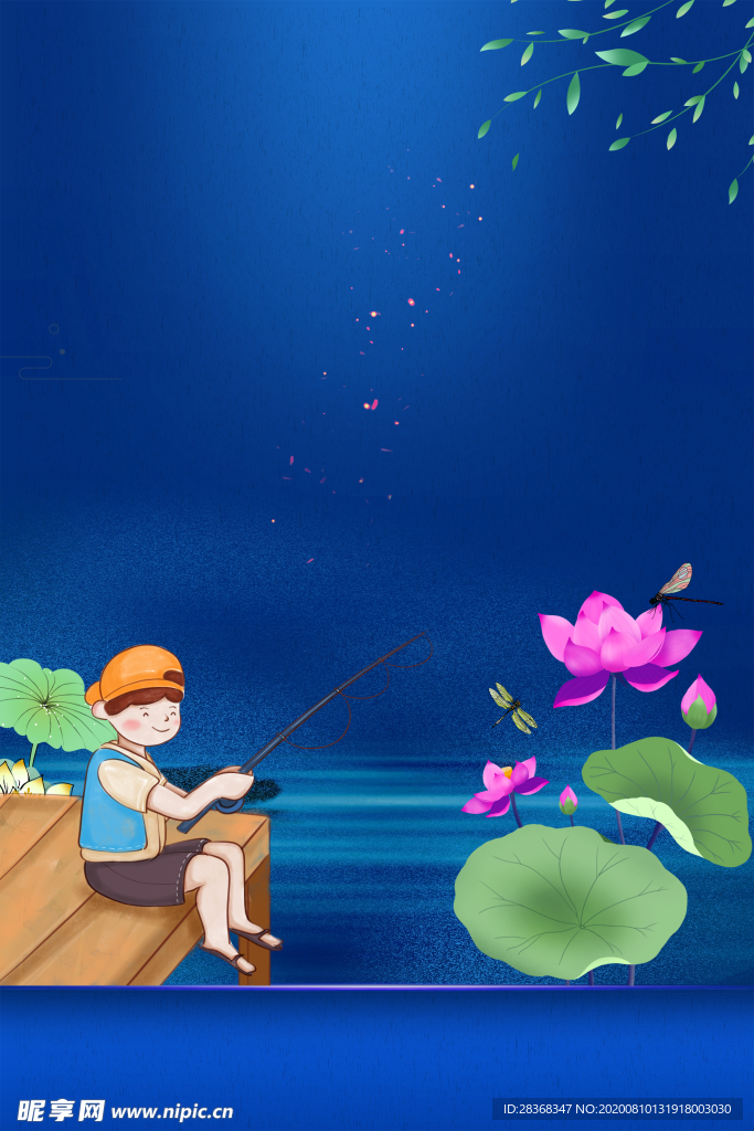 夏日荷花背景