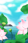 夏日荷花背景