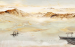 流水生财山水背景墙