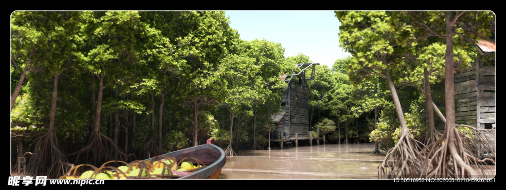 湖景 江景 树林 天空 湖水