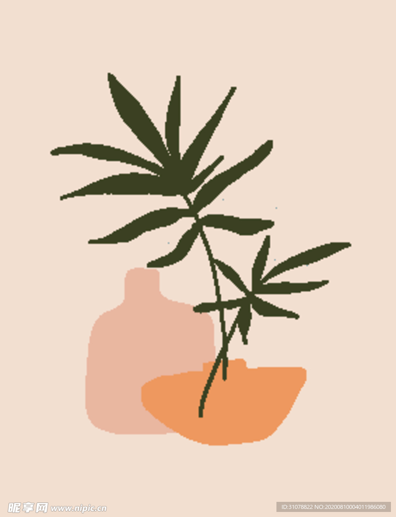 抽象图形拼接装饰画