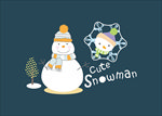 可爱卡通雪人