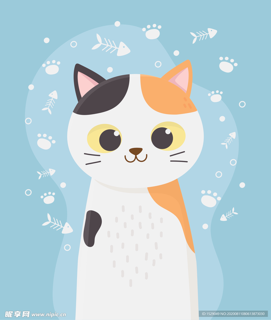 手绘卡通猫