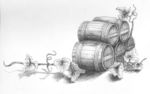 酒窖橡木桶葡萄