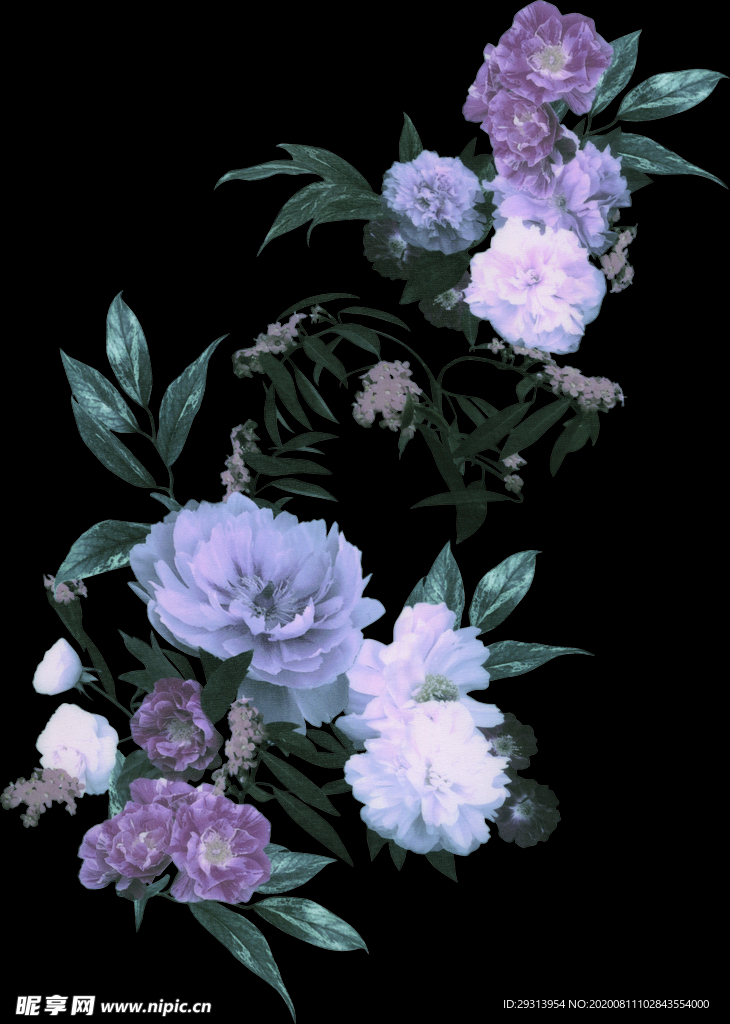 数码印花大叶花