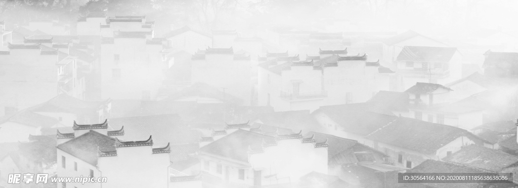 山水水墨壁画国风古风背景素材