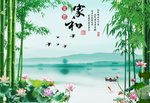 山水画背景墙