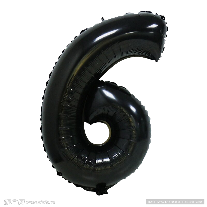黑色气球字6