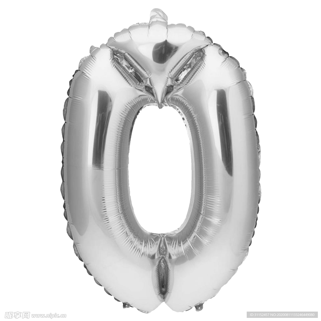 银色气球字0