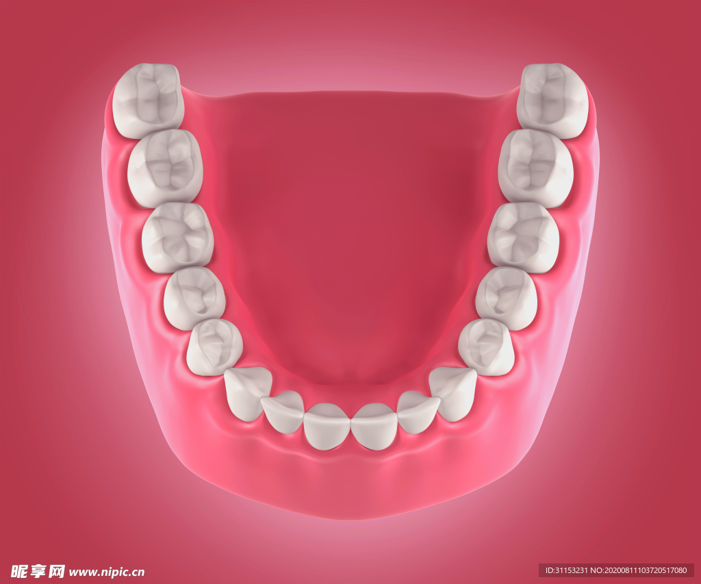 牙齿的3d渲染与牙齿镶嵌填充插画图片素材_ID:305326445-Veer图库