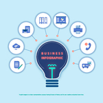 矢量办公商务科技概念数据图