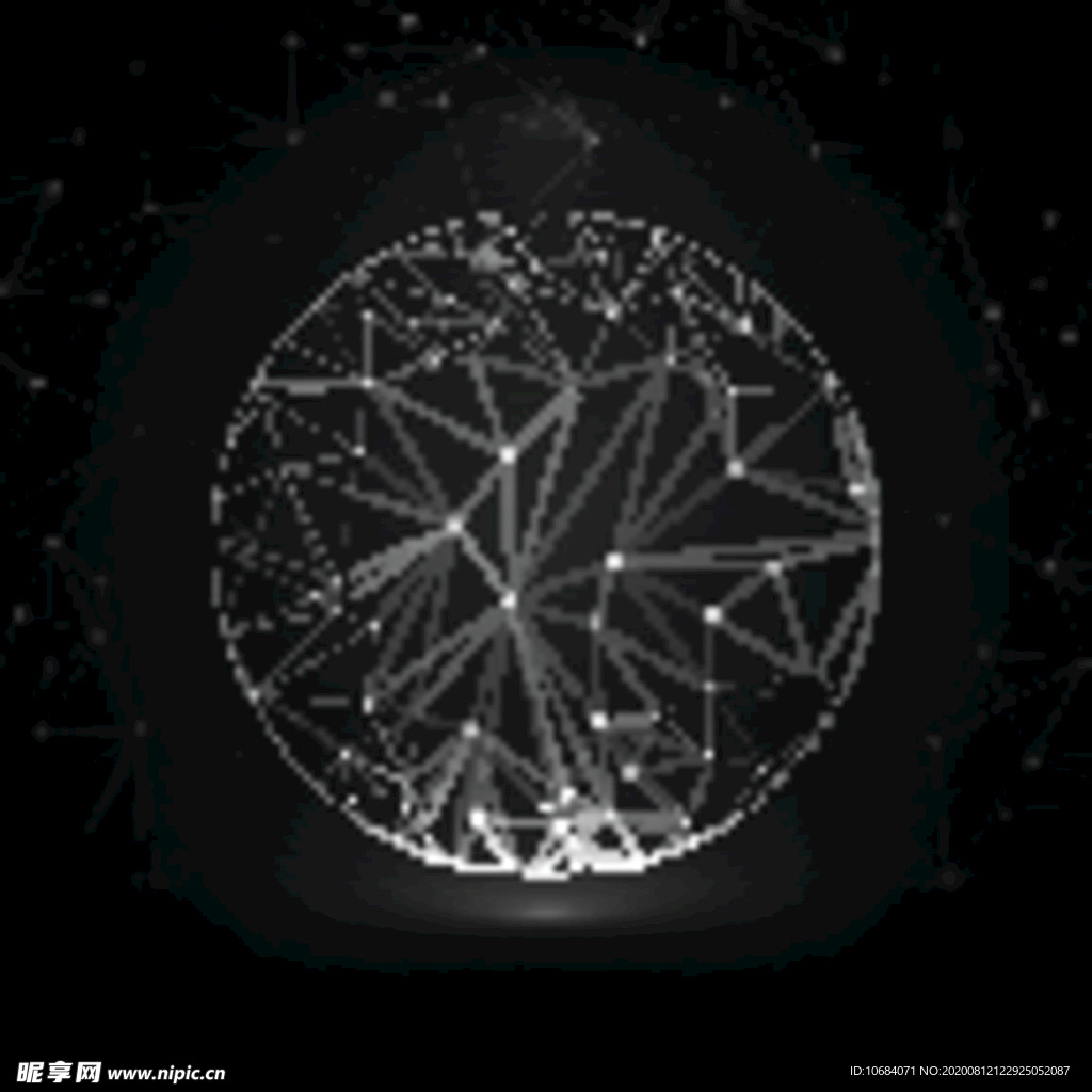 创意科技矢量线框数据关联效果图