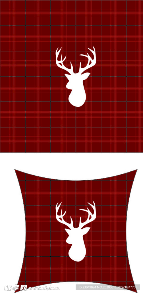 枕头鹿头底纹