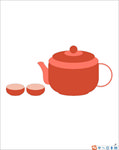 茶具道具卡通图