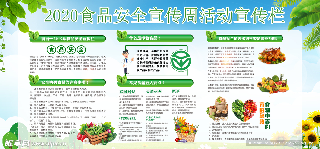 食品安全公益宣传展板素材