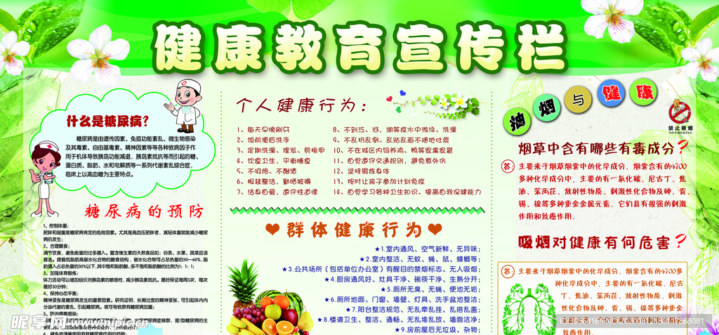 健康教育公益宣传展板素材