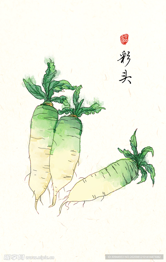 手绘蔬菜装饰画