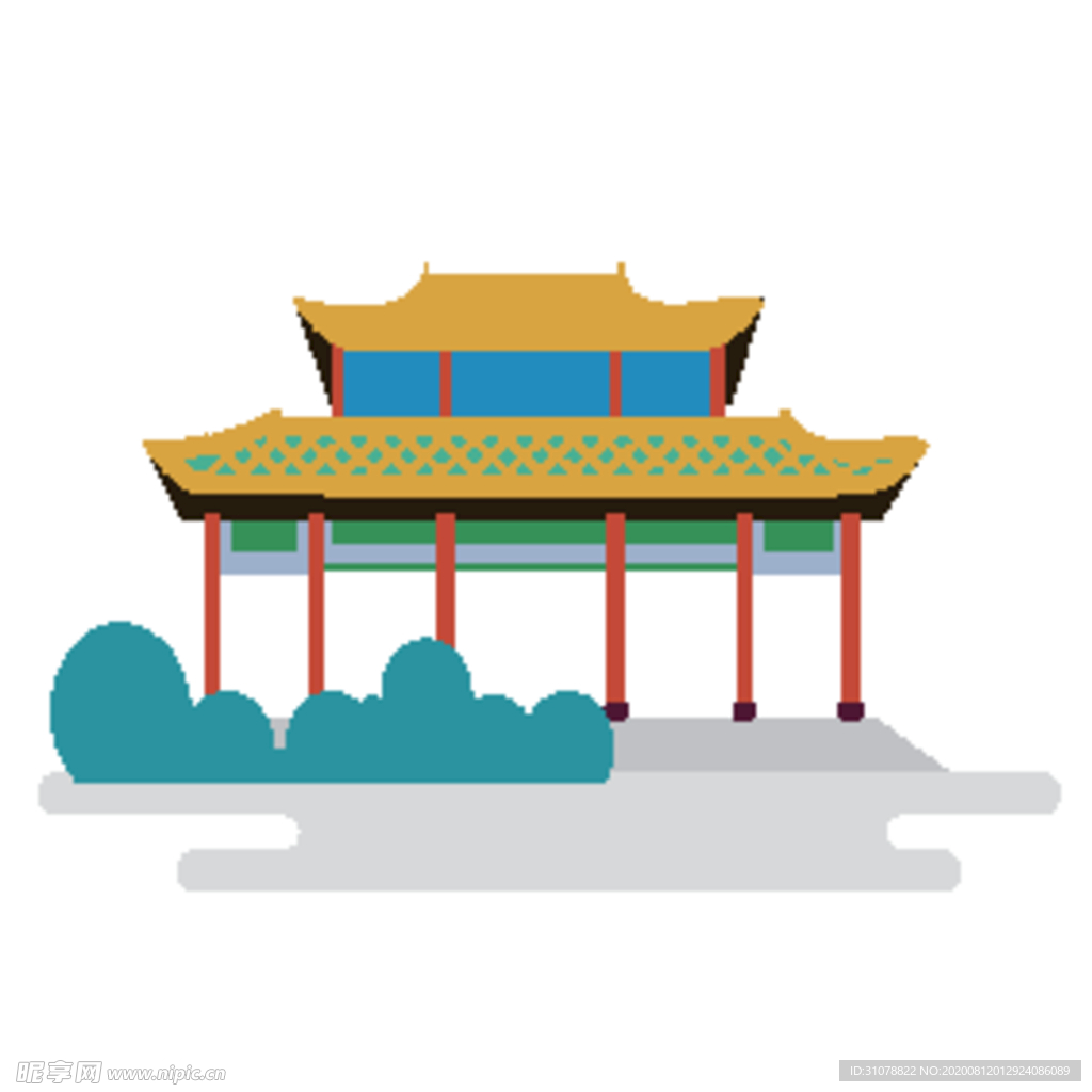 创意城市地标建筑物插画