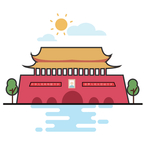 创意城市地标建筑物插画