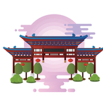 创意城市地标建筑物插画