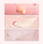 金属立体几何图形设计元素
