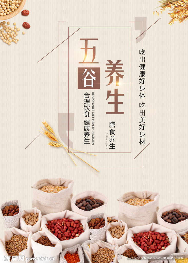 五谷杂粮海报 谷物 豆豆素材