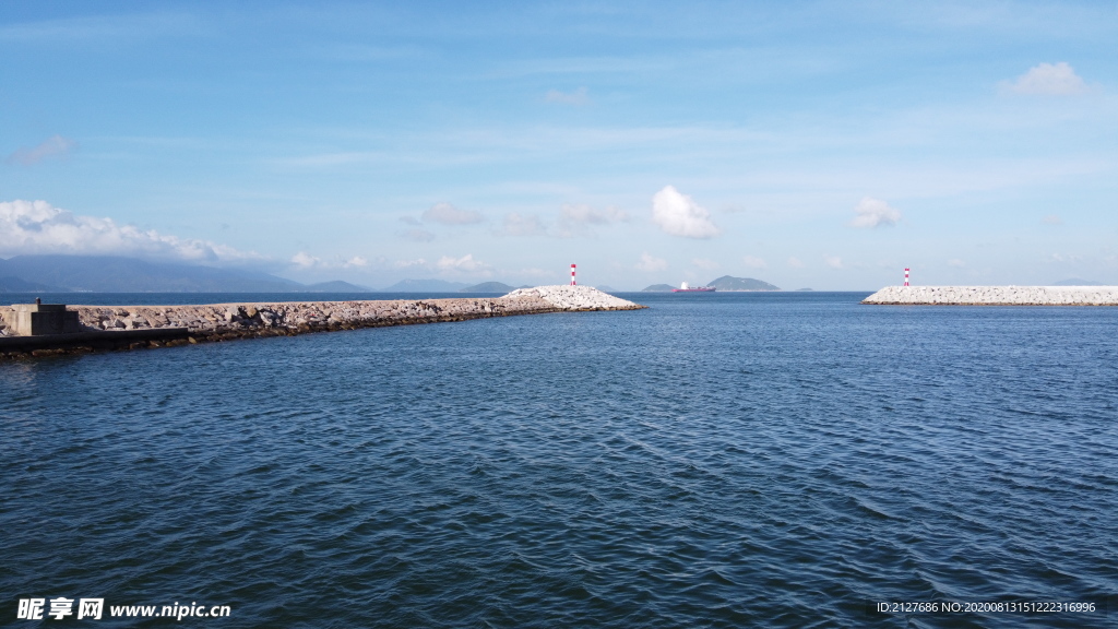 珠海桂山岛海豚湾航拍海洋