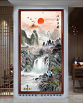 流水生财玄关画
