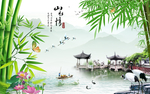 山水情风景如画背景