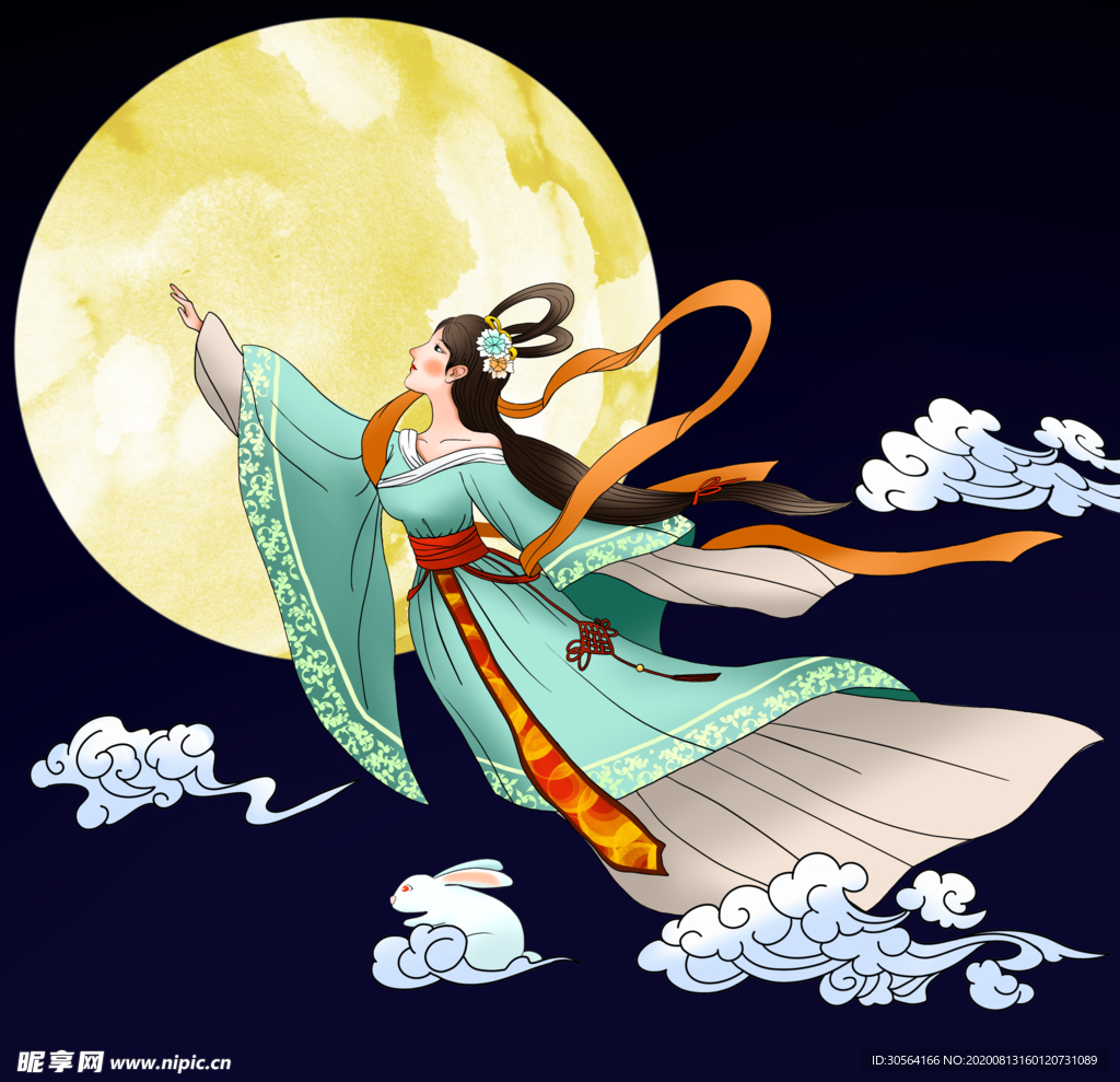 女性人物传统国风合成海报素材